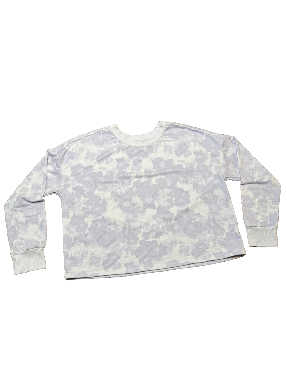 Mondetta Sweatshirt Womens XL Purple White Camo Crewneck Long Sleeve Pullover